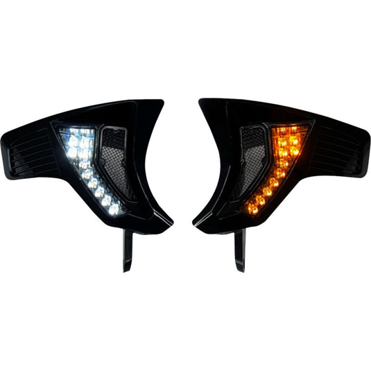 Custom Dynamics SD-RG23-VTS-AW Shark Demon Front Turn Signal Vents - Smoked Lens - White/Amber