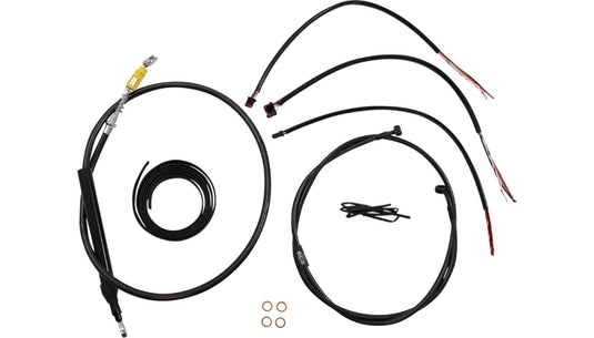 La Choppers LA-8156KT2-19M Complete Handlebar Cable/Brake & Clutch Line/Wire Kit - Midnight Braided