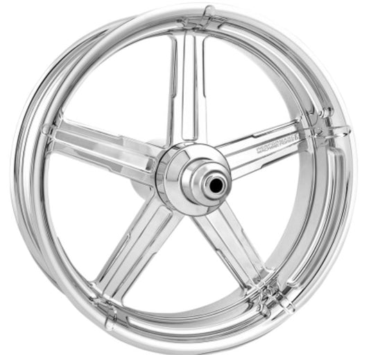 Performance Machine 1202-7106R-FRMAJ-CH Formula One-Piece Aluminum Front Wheel (Dual Disc) - 21x3.5in. - Chrome