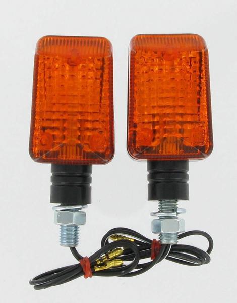 K&S Technologies 25-7500 DOT Approved Halogen Mini-Stalk Turn Signals - Black with Amber Lens