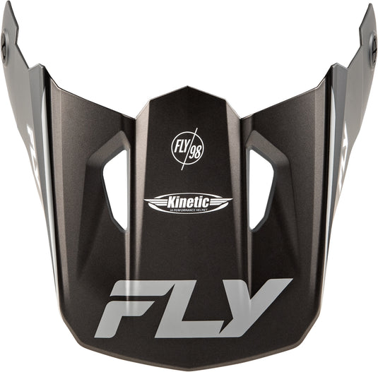 Fly Racing Visor for Kinetic Rally Helmet - Matte Gray/Black/White- XS - Sm