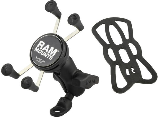 Ram Mounts RAM-B-272-A-UN7 RAM Angle Mount with 9mm Hole and X-Grip for Standard Phones - Short Double Socket Arm