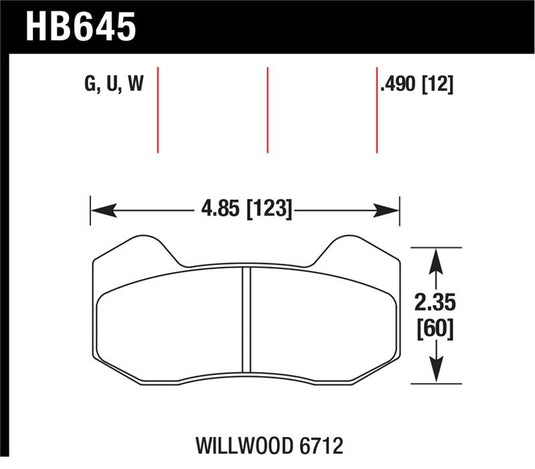 Hawk Performance HB645G.490 HAWK DTC-60 Brake Pad Sets