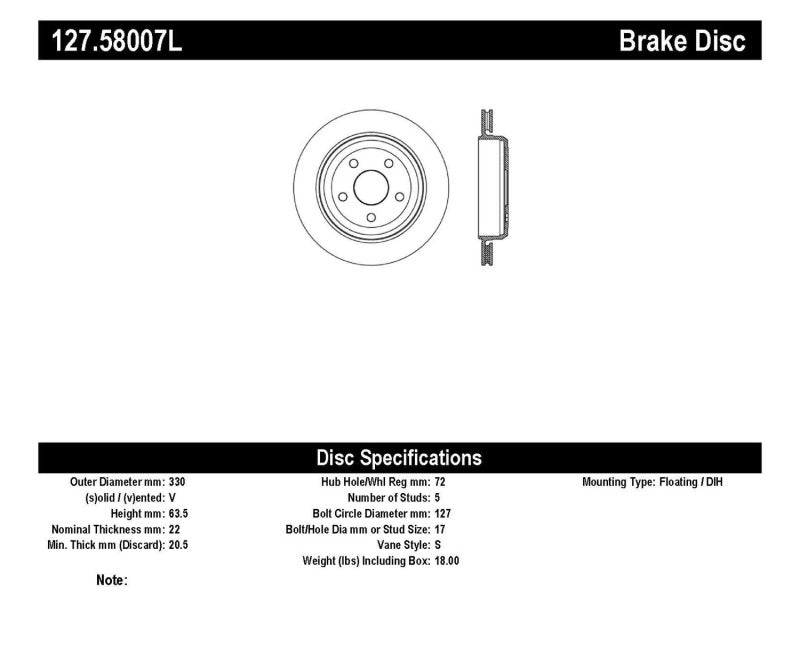 Load image into Gallery viewer, Stoptech 127.58007L ST Slot &amp; Drill Brake Rotors
