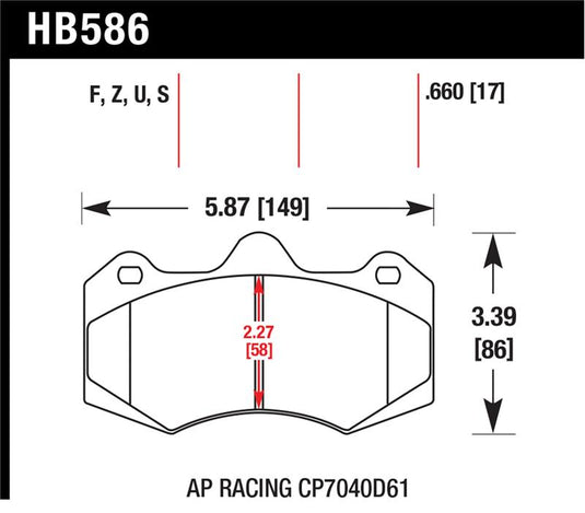 Hawk Performance HB586U.660 HAWK DTC-70 Brake Pad Sets