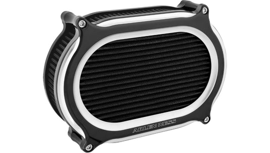 Arlen Ness 600-208 Stage II Oval Air Cleaners - Black Anodized with Machined Accents