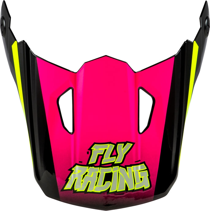 Fly Racing Visor for Kinetic Scorched Youth Helmet - Neon Pink/Hi-Vis/Black - YS - YL