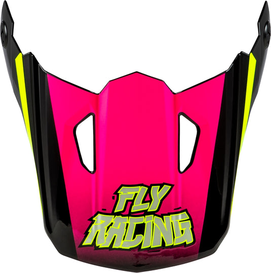 Fly Racing Visor for Kinetic Scorched Youth Helmet - Neon Pink/Hi-Vis/Black - YS - YL