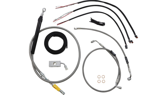 La Choppers LA-8155KT2-16 Complete Handlebar Cable/Brake & Clutch Line/Wire Kit - Stainless Braided