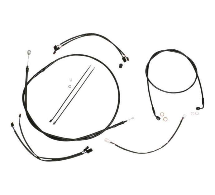 Magnum 486771 Black Vinyl XR Handlebar Installation Kit with Black Fittings for 12-14in. Ape