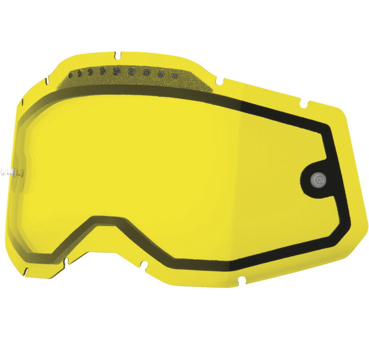 100% 59082-00003 Replacement Dual Vented Lens for Racecraft 2/Accuri 2/Stratus 2 Goggles - Yellow