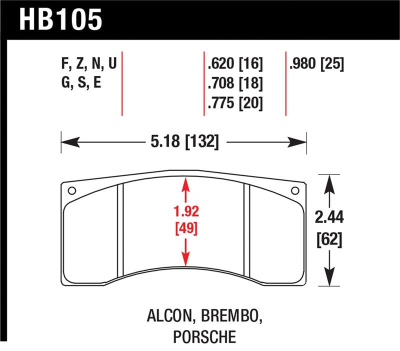 Load image into Gallery viewer, Hawk Performance HB105U.980 HAWK DTC-70 Brake Pad Sets
