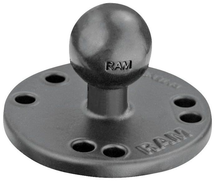 Ram Mounts RAM-B-202 RAM 2.5in. Round Base with the AMPs Hole Pattern & 1in. Ball