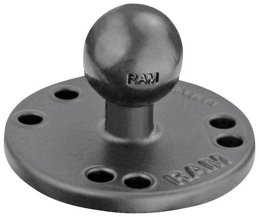 Ram Mounts RAM-B-202 RAM 2.5in. Round Base with the AMPs Hole Pattern & 1in. Ball