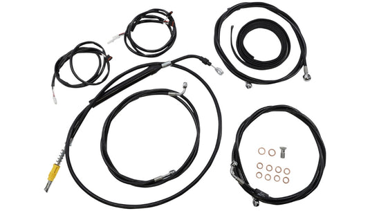 La Choppers LA-8056KT3-19B Complete Plug and Play Cable Kit - Black Vinyl