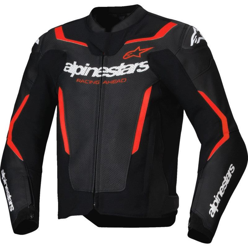 Load image into Gallery viewer, Alpinestars GP Force v2 Airflow Leather Jacket (44, Black/Red Fluo)
