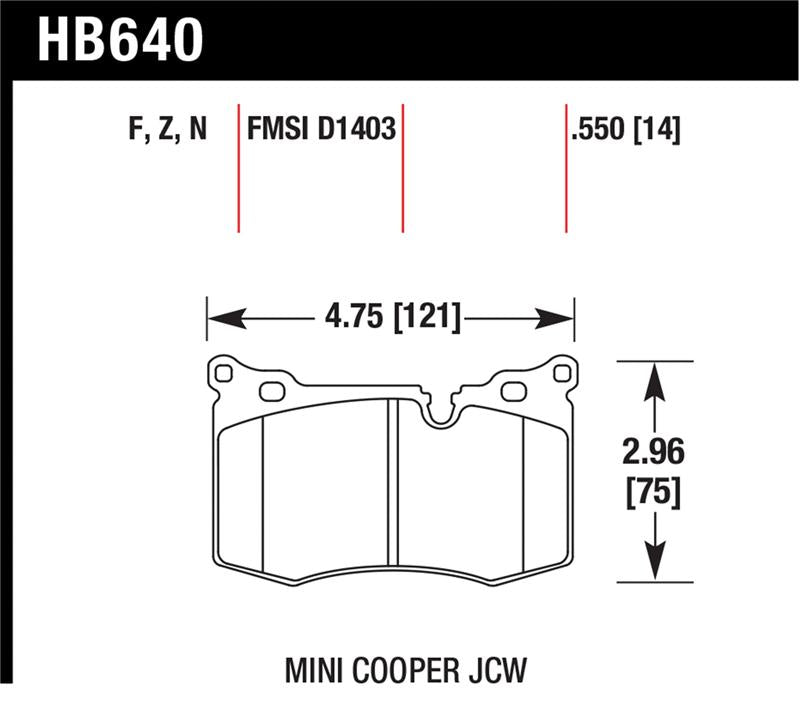 Load image into Gallery viewer, Hawk Performance HB640N.550 HAWK HP+ Brake Pad Sets
