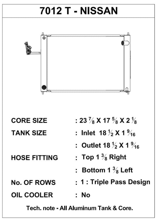 Csf 7012T CSF Radiators - Aluminum