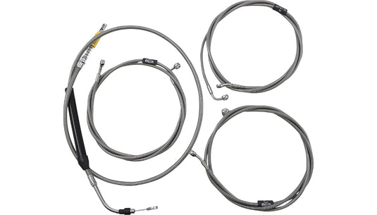 La Choppers LA-8058KT-19 Standard Cable/Brake Line Kit - Stainless 18in.-20in. Ape Hanger - Stainless Steel
