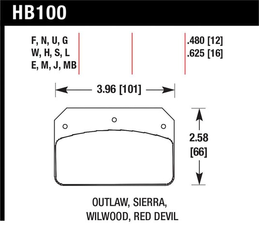 Hawk Performance HB100N.480 HAWK HP+ Brake Pad Sets