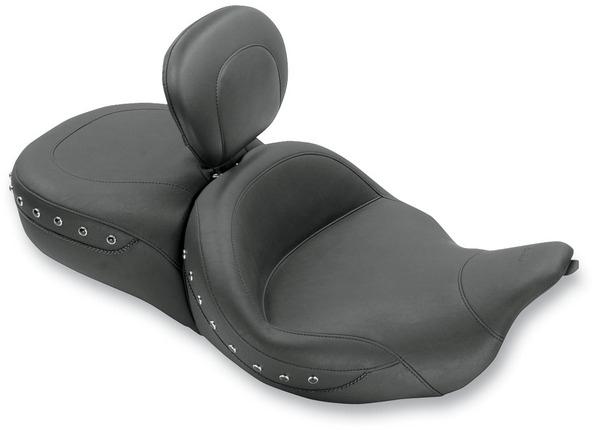 Mustang 79586 Super Touring One-Piece Studded Seat with Driver Backrest - Black Studs