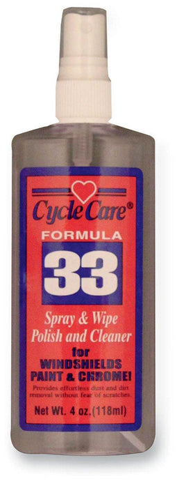 Cycle Care Formulas 33004 Formula 33 Spray and Wipe, Dry Detailer and Bug Remover - 4oz. Spray