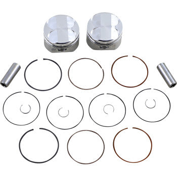 J.E. Pistons 374023 Round Piston Kit - Standard Bore 62.00mm, 12.5:1 Compression