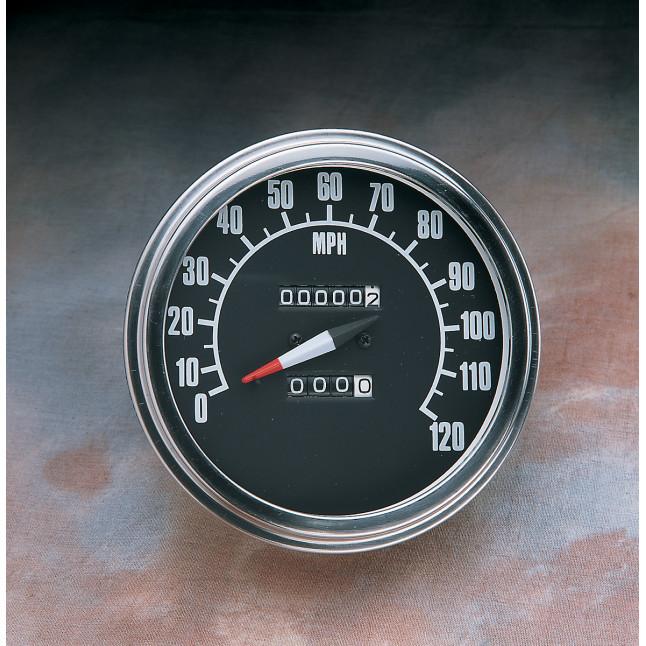 Drag Specialties DS-243901 5in. Dash Mount 2240:60 Speedometer with Reed Switch - 68-84 Face