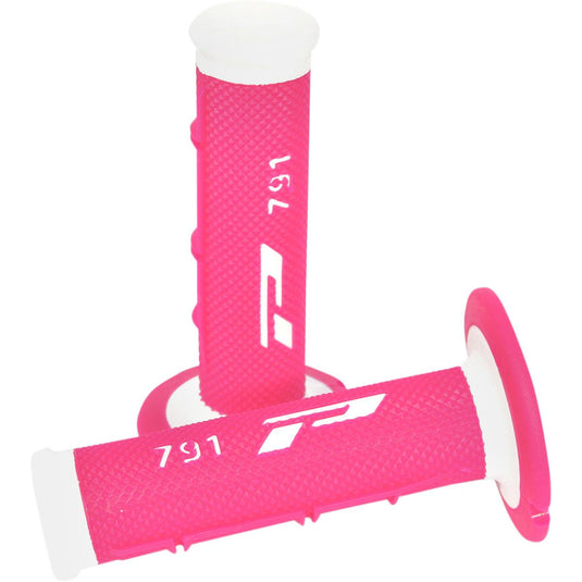 Pro Grip PA079100BIFX 791 Triple-Density MX Grips - White/Flourescent Pink