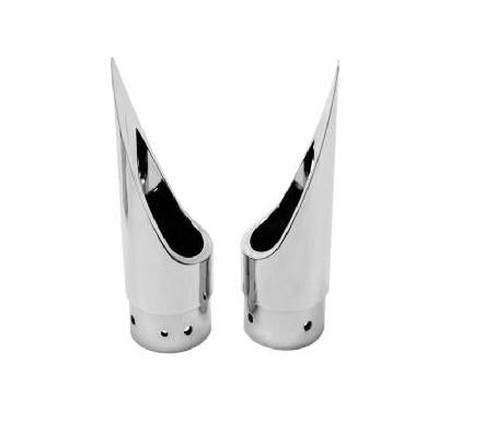 Baron Custom Accessories BA-1100-01 Family Jewel Exhaust Tip - Scalloped - Chrome