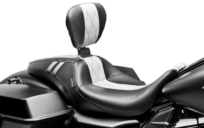 Le Pera LK-987BRGTWDM Outcast GT Seat with Backrest - White Diamond