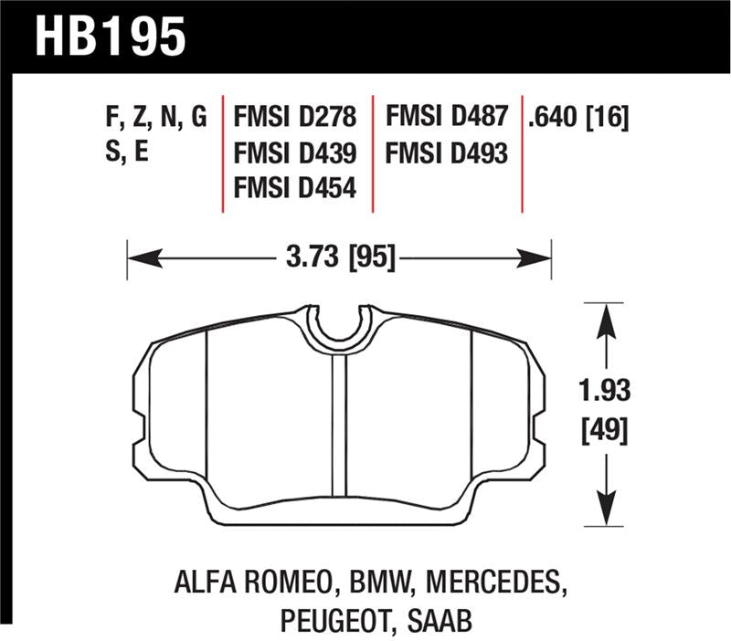 Load image into Gallery viewer, Hawk Performance HB195F.640 HAWK HPS Brake Pad Sets
