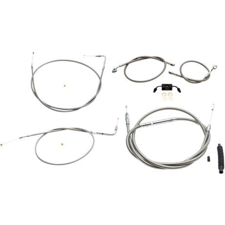 La Choppers LA-8231KT-16 Standard Handlebar Cable/Brake & Clutch Line/Wire Kit - Stainless Braided