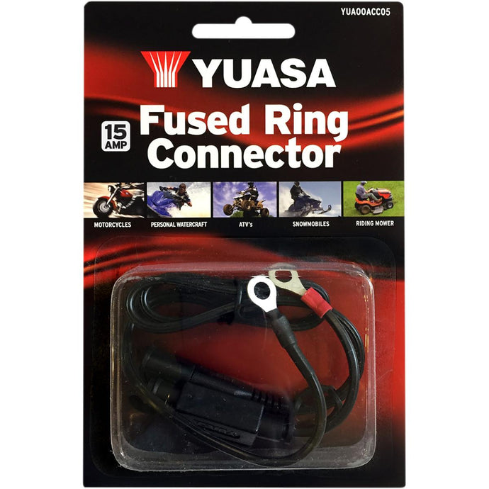 Yuasa YUA00ACC05 Battery Charger Fused Ring Connector - 15 amp