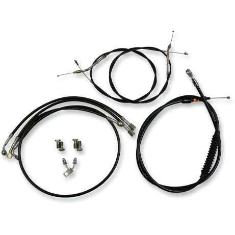 La Choppers LA-8122KT-13B Standard Handlebar Cable/Brake & Clutch Line/Wire Kit - Black Vinyl/Stainless