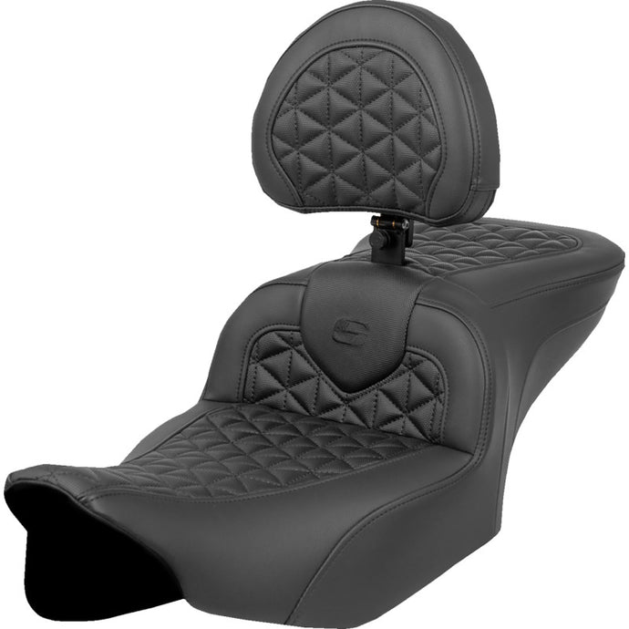 Saddlemen 823-07-210B0 Roadsofa Tri-Gripper Seat with Drivers Backrest