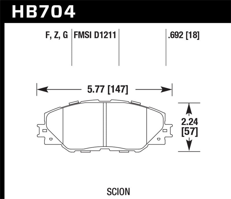 Load image into Gallery viewer, Hawk Performance HB704B.692 HAWK HPS 5.0 Brake Pad Sets

