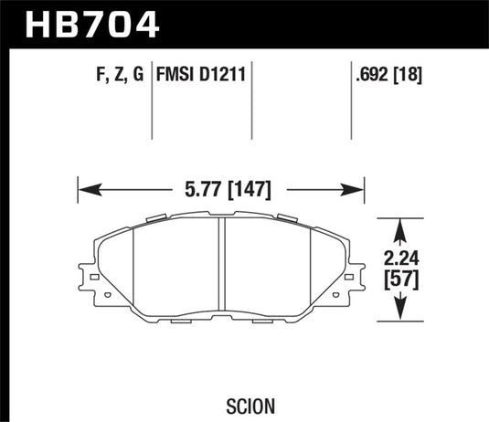 Hawk Performance HB704B.692 HAWK HPS 5.0 Brake Pad Sets