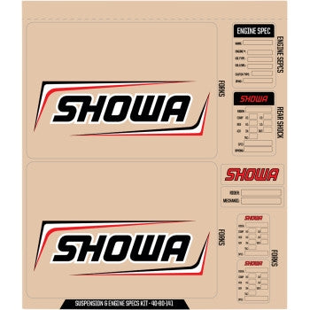 Dcor 40-80-141 Suspension Showa Decal Kit - Black