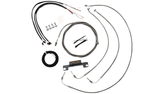 La Choppers LA-8056KT2-08 Complete Handlebar Cable/Brake & Clutch Line/Wire Kit - Stainless Braided