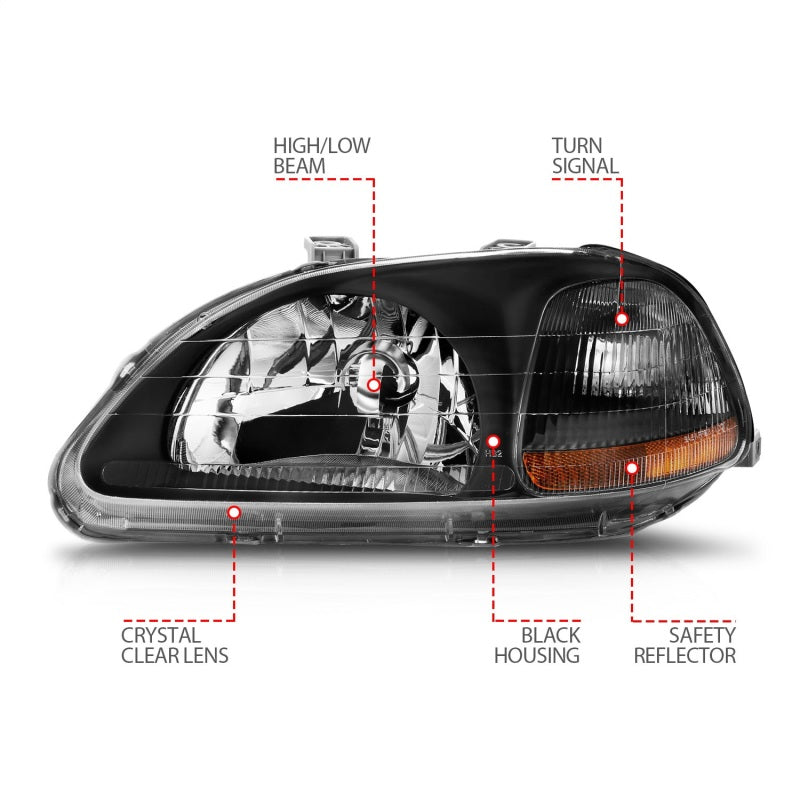 Load image into Gallery viewer, Anzo 121067 ANZ Crystal Headlights
