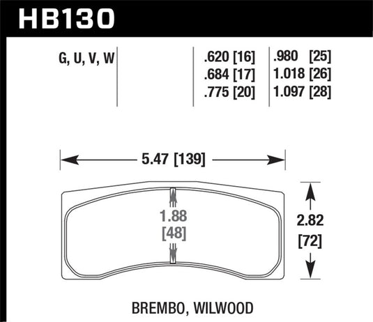 Hawk Performance HB130U1.097 HAWK DTC-70 Brake Pad Sets