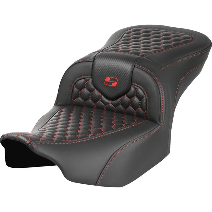 Saddlemen 823-07-18904 Roadsofa HC Seat without Drivers Backrest - Red Stitching