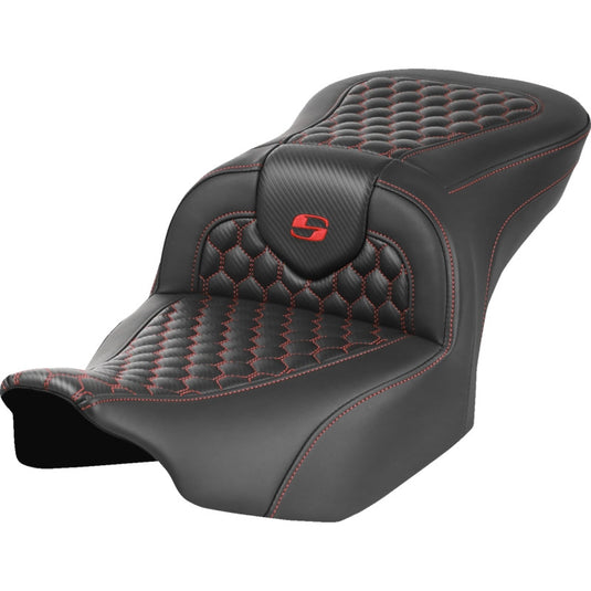 Saddlemen 823-07-18904 Roadsofa HC Seat without Drivers Backrest - Red Stitching