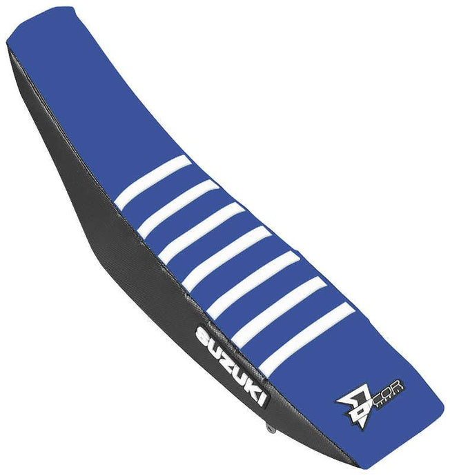 Dcor 30-40-101 Factory Reinforced Seat Covers - Black/Blue/White Ribs