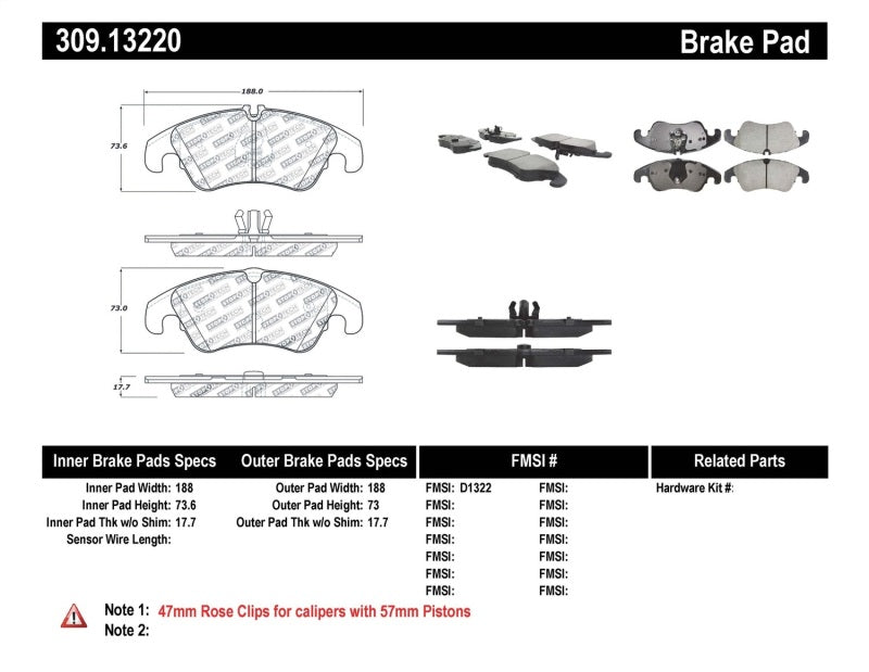 Load image into Gallery viewer, Stoptech 309.13220 ST Sport Brake Pads
