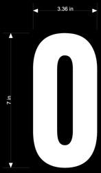 Dirt Digits XT73W-0 Extreme Digits Competition Stick-On 7in. White Number - 0