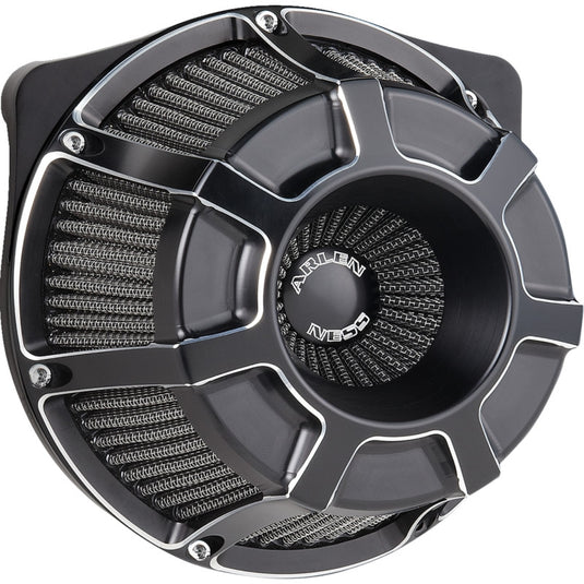 Arlen Ness 600-225 Inverted Series Air Cleaner Kit - Beveled - Black Anodized