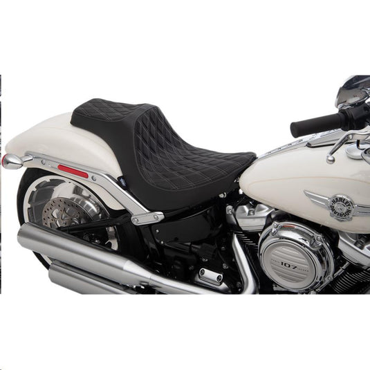 Drag Specialties 0802-1189 Predator III Seat - Double Diamond - Silver Thread