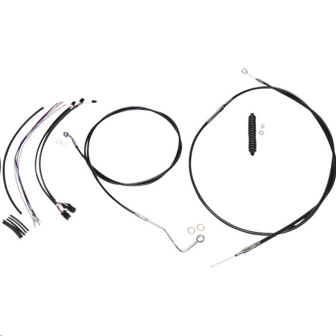 Magnum 489491 Black XR Handlebar Installation Kit with Chrome Fittings for 12-14in. Ape